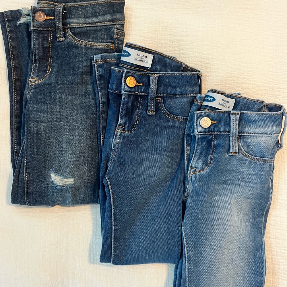 Old Navy Girls Ballerina 24/7 Jeans size 6/7–3 pair